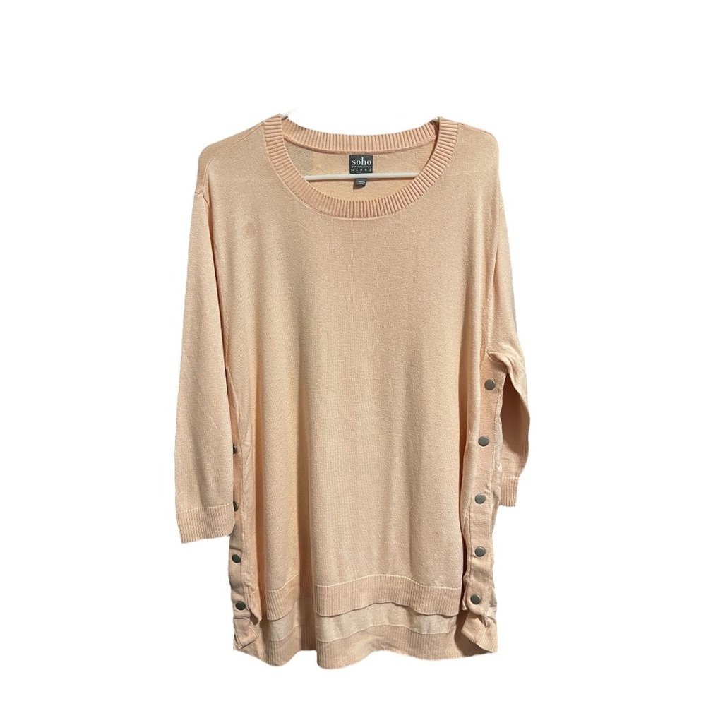 New York & Company Pink Button-Accent Top